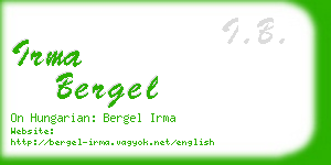 irma bergel business card